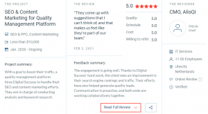 AlisQI feedback on SEO services