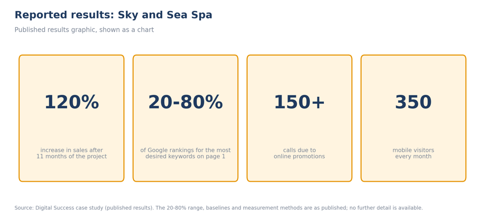 Results graphic for the Sky and Sea Spa med spa marketing campaign